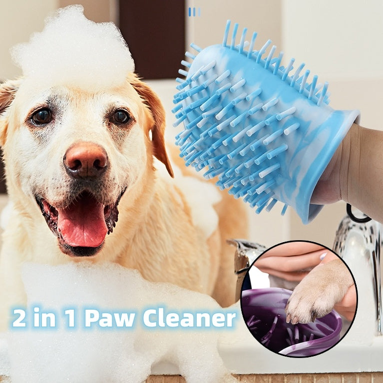 2 In 1 Dog Paw Cleaner Cup Soft Pet Dog Foot Cleaning Washer Brush Cup Portable Pet Foot Washer Paw Clean Brush Foot Cleaning Bucket Pet Products - Pawsentialshub