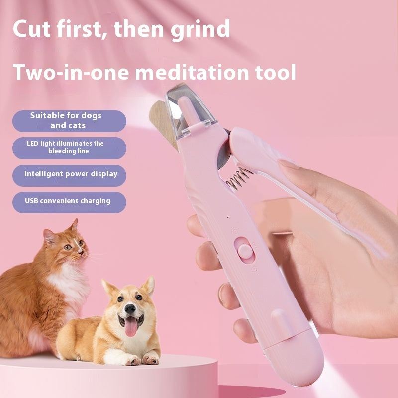 2 In 1 Pet Nail Clippers With Led Light Dog Cat Special Blood Line Scissors Multifunction Animals Paw Nail Trimmer Pet Supplies My Store