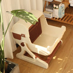 Open Tilting Cat Toilet Extra Large Semi-automatic Litter Box Pawsentialshub