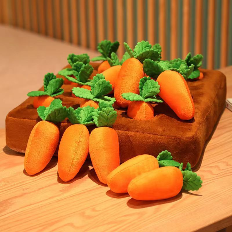 Pet Dog Toys Carrot Plush Toy Vegetable Chew Toy For Dogs Snuffle Mat For Dogs Cats Durable Chew Puppy Toy Dogs Accessories - Pawsentialshub