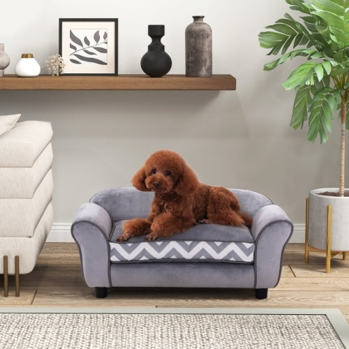 PawHut Dog Sofa Bed For XS-Sized Dogs, Cat Sofa With Soft Cushion, Pet Chair Lounge With Washable Cover, Removable Legs, Wooden Frame Pawsentianshub