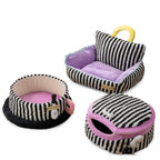 Pet Cat Kennel Striped Three-piece Pet Supplies - Pawsentialshub