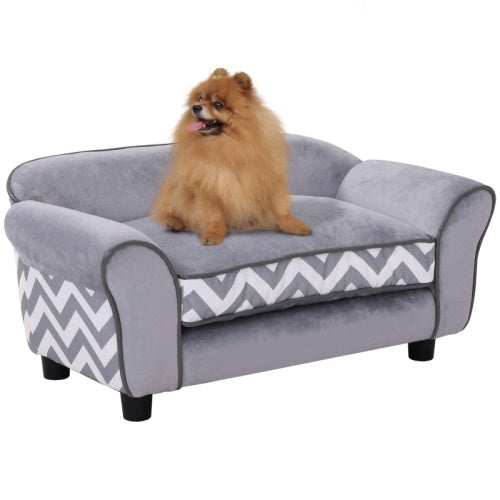 PawHut Dog Sofa Bed For XS-Sized Dogs, Cat Sofa With Soft Cushion, Pet Chair Lounge With Washable Cover, Removable Legs, Wooden Frame Pawsentianshub