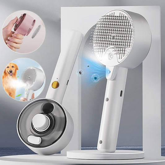 Animal Hair Remover Brush Dog And Cat Steam Brush Pet Self Cleaning Dog Brush Grooming Removes Cat Hairs Cat Dog Accessories Pet Products - Pawsentialshub