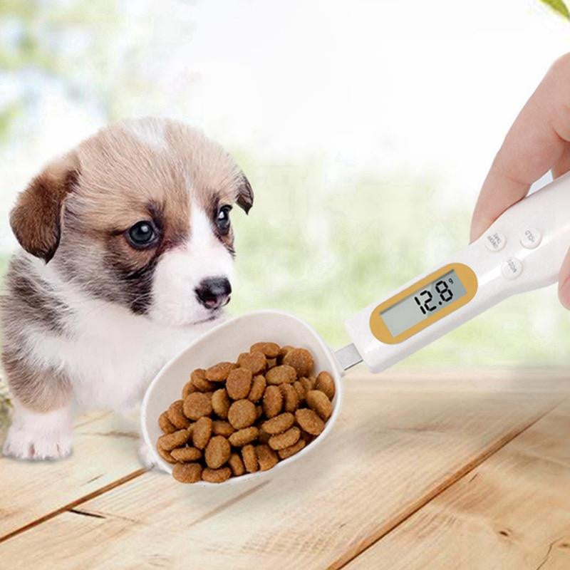 Pet Food Measuring Spoon With Led Display Portable Removeable Dog Food-0